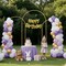 Gold Metal Semi-Circle Arch Backdrop Stand Set, 3-Piece Event Decor